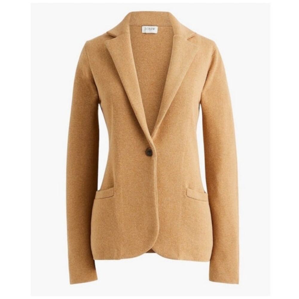 J.Crew Womens XL Schoolboy Knit Blazer Brown Pockets Cardigan Academia Office - Picture 3 of 8